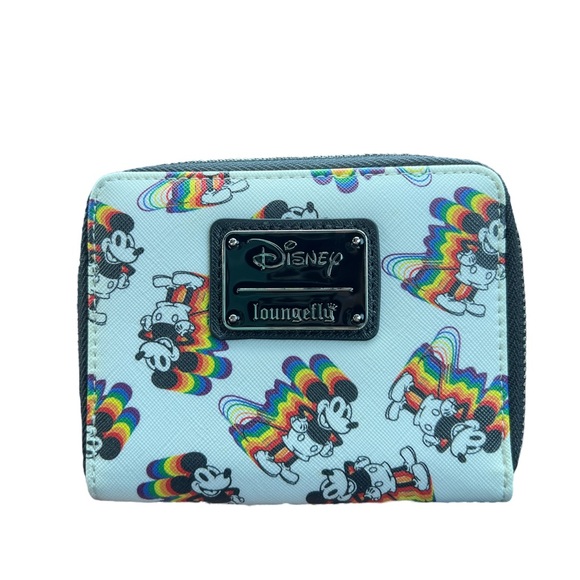 Loungefly Accessories - Loungefly Disney Rainbow Mickey Mouse Mini Zip Wallet